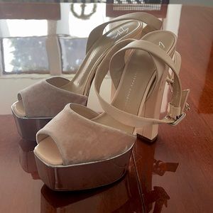 Giuseppe Zanotti Blush Velvet Platforms